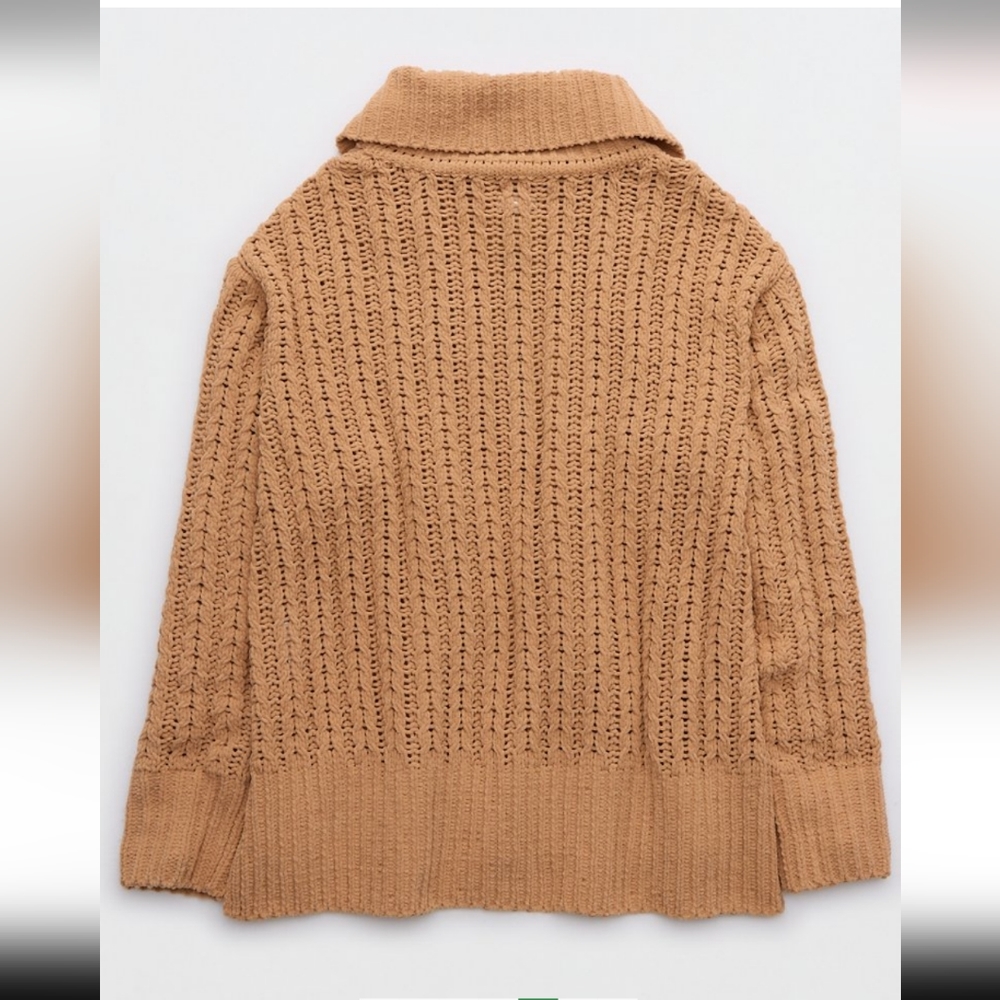 Aerie Cable Car Quarter Zip Oversized Sweater - Picture 7 of 7